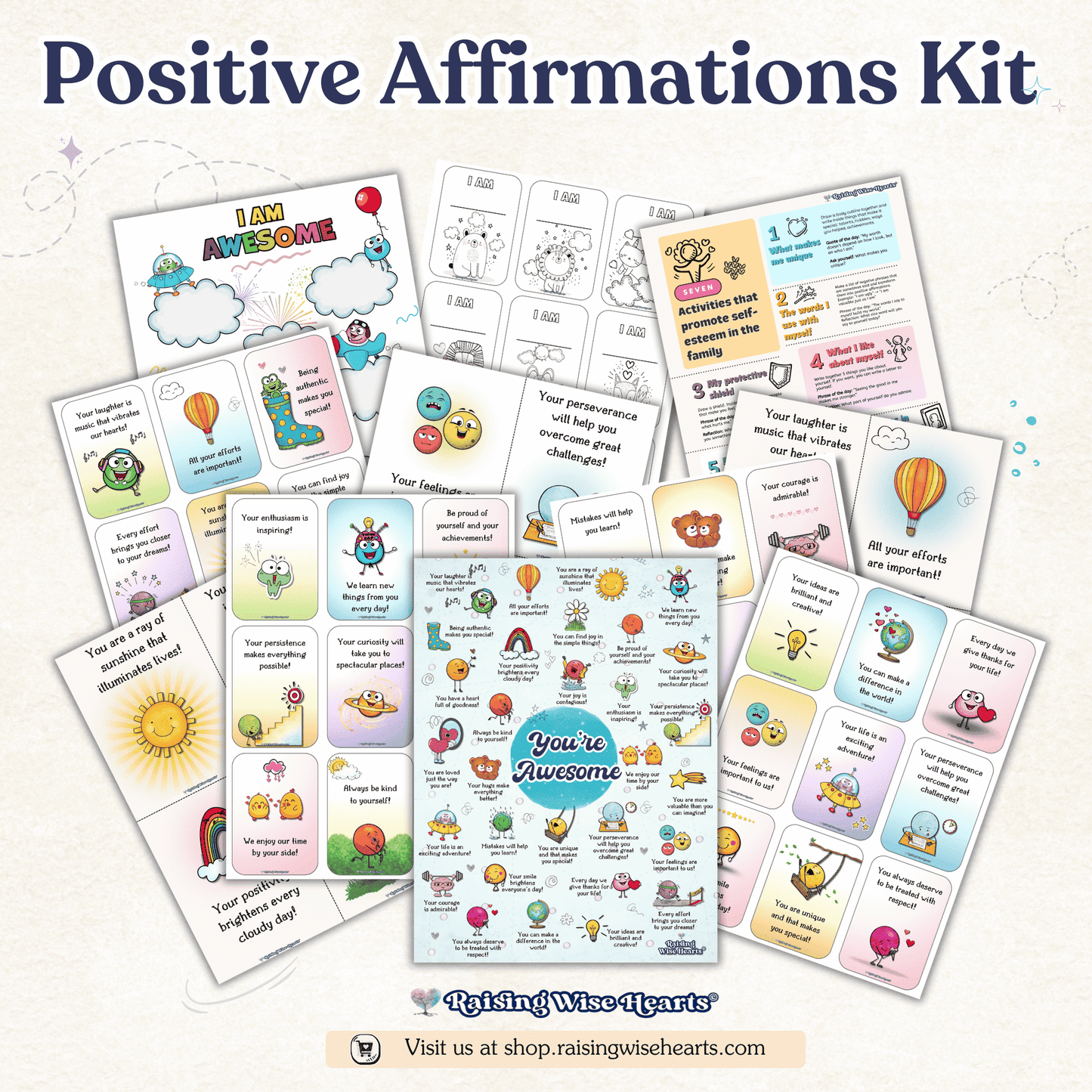Positive Affirmations for Kids – Confidence & Self-Esteem Kit - Growing Mindset